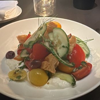 Carlotto - heirloom tomato panzanella - Italian Near Me - New York, New York Carlotto - heirloom tomato panzanella - Italian Near Me - New York, New York