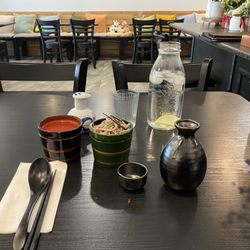Sushi Maru - Maru D, soup and chilled noodles to start. Warm sake.