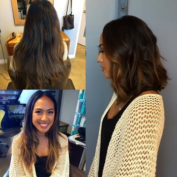 Addendum Salon - Second visit, Lisa chopped it off and made sure it still looked great! - Hair Extensions Near Me - San Diego, California Addendum Salon - Second visit, Lisa chopped it off and made sure it still looked great! - Hair Extensions Near Me - San Diego, California