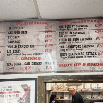 First Class Bbq - Menu - Barbeque Near Me - Hempstead, Texas
