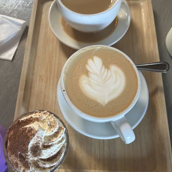 Caffe Luxxe - Drip coffee, hot latte, and the summer special (whipped espresso with chocolate sauce and whipped cream) - Coffee & Tea Near Me - Santa Monica, California Caffe Luxxe - Drip coffee, hot latte, and the summer special (whipped espresso with chocolate sauce and whipped cream) - Coffee & Tea Near Me - Santa Monica, California