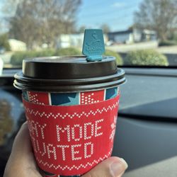 Caribou Coffee - Hot Dark Chocolate Cranberry Mocha with oat milk