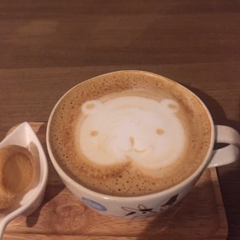 Cafe Maji - Vanilla cappuccino with a sweet bear in the center. - Coffee & Tea Near Me - Artesia, California