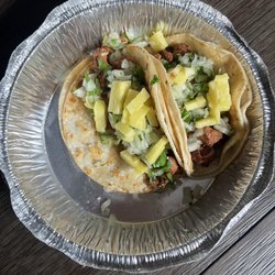 Tacos Tolteca - Al pastor tacos (minus one - I forgot to take a picture before I started eating)
