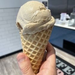 Eiffel Waffle Creamery - Lotus waffle cone, like biscoff cookie yum!