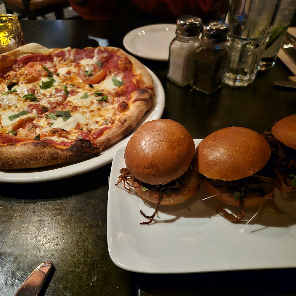 magherita pizza and sliders magherita pizza and sliders