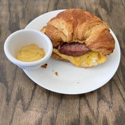 Apple-licious - Breakfast sandwich shown with sausage. Bacon & Ham also available