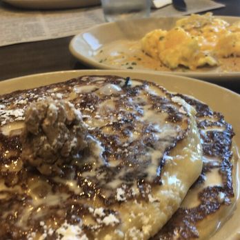 Snooze, an A.M. Eatery - The amazingggg Pineapple Upside Down Pancakes with my side of eggs + cheese - Breakfast & Brunch Near Me - Westminster, Colorado Snooze, an A.M. Eatery - The amazingggg Pineapple Upside Down Pancakes with my side of eggs + cheese - Breakfast & Brunch Near Me - Westminster, Colorado