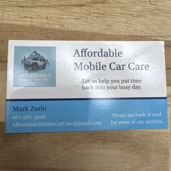 Affordable Mobile Car Care - Business card - Auto Repair Near Me - Palmdale, California Affordable Mobile Car Care - Business card - Auto Repair Near Me - Palmdale, California