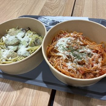 Pasta Stories - "Kyoto" Matcha Cream (Chicken - $15.50) & "Osaka" American Wagyu Beef Meat Sauce ($15.50): - Japanese Near Me - Torrance, California Pasta Stories - "Kyoto" Matcha Cream (Chicken - $15.50) & "Osaka" American Wagyu Beef Meat Sauce ($15.50): - Japanese Near Me - Torrance, California