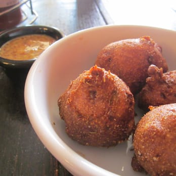 Roux Dat - Hush puppies, served with a very tasty mustard sauce - Cajun/Creole Near Me - Capitola, California