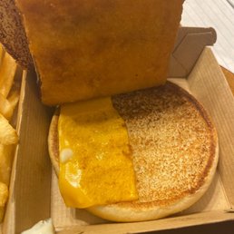 a cheeseburger and french fries