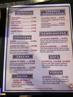 Menu photo 7 La Gloria Grill Kissimmee, FL