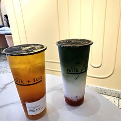 Milk+Tea - Mango Berry with Lychee Jelly and Strawberry Matcha