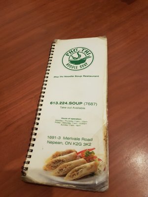 Menu photo 1 Pho Thi Noodle Soup Restaurant Ottawa, ON Menu photo 1 Pho Thi Noodle Soup Restaurant Ottawa, ON