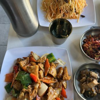 Hongyuan Kebab - Shredded potato ($12.99) and Fried tofu w/ vegetables ($17.99) - Asian Fusion Near Me - San Diego, California Hongyuan Kebab - Shredded potato ($12.99) and Fried tofu w/ vegetables ($17.99) - Asian Fusion Near Me - San Diego, California