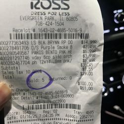 Ross Dress for Less - How much I paid and the purple circle from security seriously Ross!!!