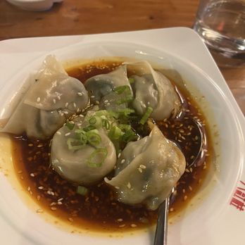 Chiho Bistro - Veggie dumplings in chilli oil - Noodles Near Me - Seattle, Washington Chiho Bistro - Veggie dumplings in chilli oil - Noodles Near Me - Seattle, Washington