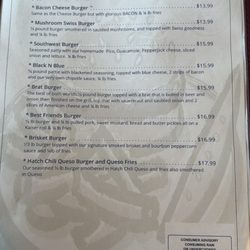 JSI Grill Laramie Wyoming - Burger menu