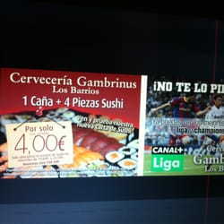 Cerveceria Gambrinus - 1 cerveza + 4 piezas de sushi por 4€