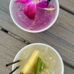 Hopscotch Brick Oven & Taproom - Pineapple jalapeño margarito and purple rain.