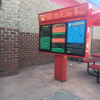 Cook Out - Menu board - Fast Food Near Me - Aberdeen, North Carolina