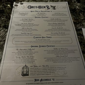 Grey Hen Rx at Century Grand - Menu - Cocktail Bars Near Me - Phoenix, Arizona