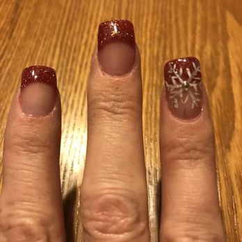 Orchid Nail and Spa - Holiday nails with snowflake design - Nail Salons Near Me - Mesa, Arizona