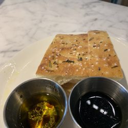 One Fine Food - What's left of our fresh focaccia and dippers lol
