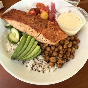 Brewer's Alley - Mediterranean bowl with salmon - American Near Me - Frederick, Maryland Brewer's Alley - Mediterranean bowl with salmon - American Near Me - Frederick, Maryland