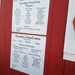 Gonzales Snow Cones - Menu boards.