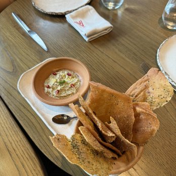 Casa Neos - Pita chips and baba ganoush - Mediterranean Near Me - Miami, Florida