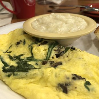 Ruby Sunshine Charlotte Southend - Spinach mushroom omelette with grits - Breakfast & Brunch Near Me - Charlotte, North Carolina Ruby Sunshine Charlotte Southend - Spinach mushroom omelette with grits - Breakfast & Brunch Near Me - Charlotte, North Carolina