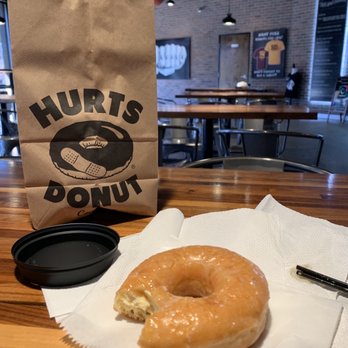 Hurts Donut - Glazed and a cup of coffee - Donuts Near Me - Tempe, Arizona