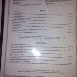 Partial menu