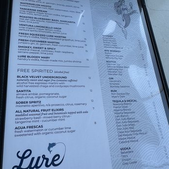 Lure Fish House - Specialty Cocktails & Free Spirited Dinks - Seafood Near Me - Camarillo, California
