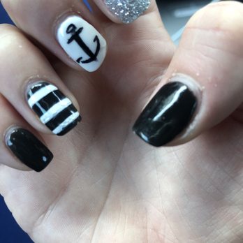 Nail Works - Bubbling, smeared design crack in thumb nail. - Nail Salons Near Me - Dallas, Texas Nail Works - Bubbling, smeared design crack in thumb nail. - Nail Salons Near Me - Dallas, Texas