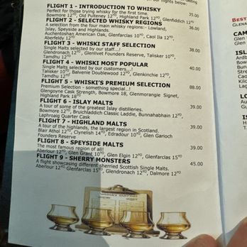 WHISKI Bar & Restaurant - Their whiskey flight menu. - British Near Me - Edinburgh, EDH WHISKI Bar & Restaurant - Their whiskey flight menu. - British Near Me - Edinburgh, EDH