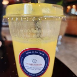 Mango lasso, very good. Mango lasso, very good.