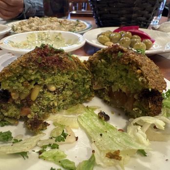 Old Jerusalem Restaurant - Inside 1 single stuffed falafel! - Mediterranean Near Me - San Francisco, California