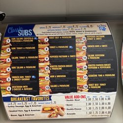 Port of Subs - Classic menu