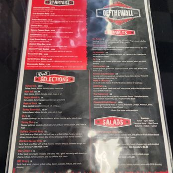 Off the Wall Sandwich - Menu - Burgers Near Me - Blasdell, New York