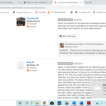 Tried & True Physio - Reviews from past real patients that Yelp will not add to my page. - Physical Therapy Near Me - El Cajon, California Tried & True Physio - Reviews from past real patients that Yelp will not add to my page. - Physical Therapy Near Me - El Cajon, California