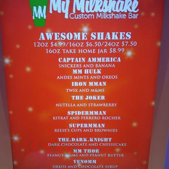 My Milkshake - Menu Board 4 - Desserts Near Me - San Jose, California