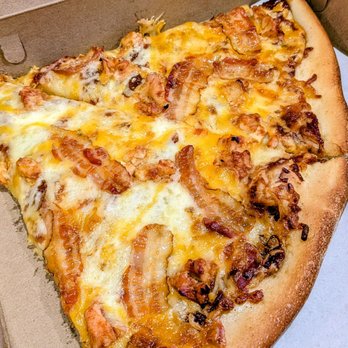 Just Pizza - BBQ chicken pizza. They recently switched to strange microwave style bacon strips...they used to use real bacon crumbles. - Pizza Near Me - Buffalo, New York
