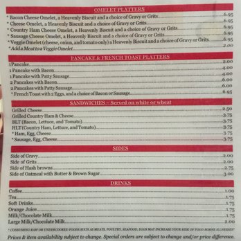Billy's Country Kitchen - Menu (front) - Breakfast & Brunch Near Me - Dawsonville, Georgia Billy's Country Kitchen - Menu (front) - Breakfast & Brunch Near Me - Dawsonville, Georgia