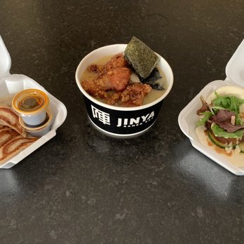 JINYA Ramen Bar - Omaha - 6 Pieces Pork Gyoza, 1 Piece Jinya Bun, Crispy Chicken Ramen - Ramen Near Me - Omaha, Nebraska JINYA Ramen Bar - Omaha - 6 Pieces Pork Gyoza, 1 Piece Jinya Bun, Crispy Chicken Ramen - Ramen Near Me - Omaha, Nebraska
