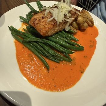 Burtons Grill & Bar - Salmon Romesco - New American Near Me - Mansfield, Massachusetts Burtons Grill & Bar - Salmon Romesco - New American Near Me - Mansfield, Massachusetts