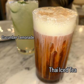 White Elephant - Cucumber Lemonade Sweet Cream Thai Tea - Thai Near Me - Los Angeles, California White Elephant - Cucumber Lemonade Sweet Cream Thai Tea - Thai Near Me - Los Angeles, California