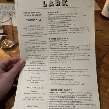 The Lark - Menu - New American Near Me - Santa Barbara, California The Lark - Menu - New American Near Me - Santa Barbara, California